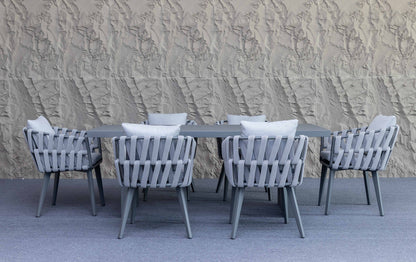Ensemble de table à manger extérieur Bianca - 7 pièces
