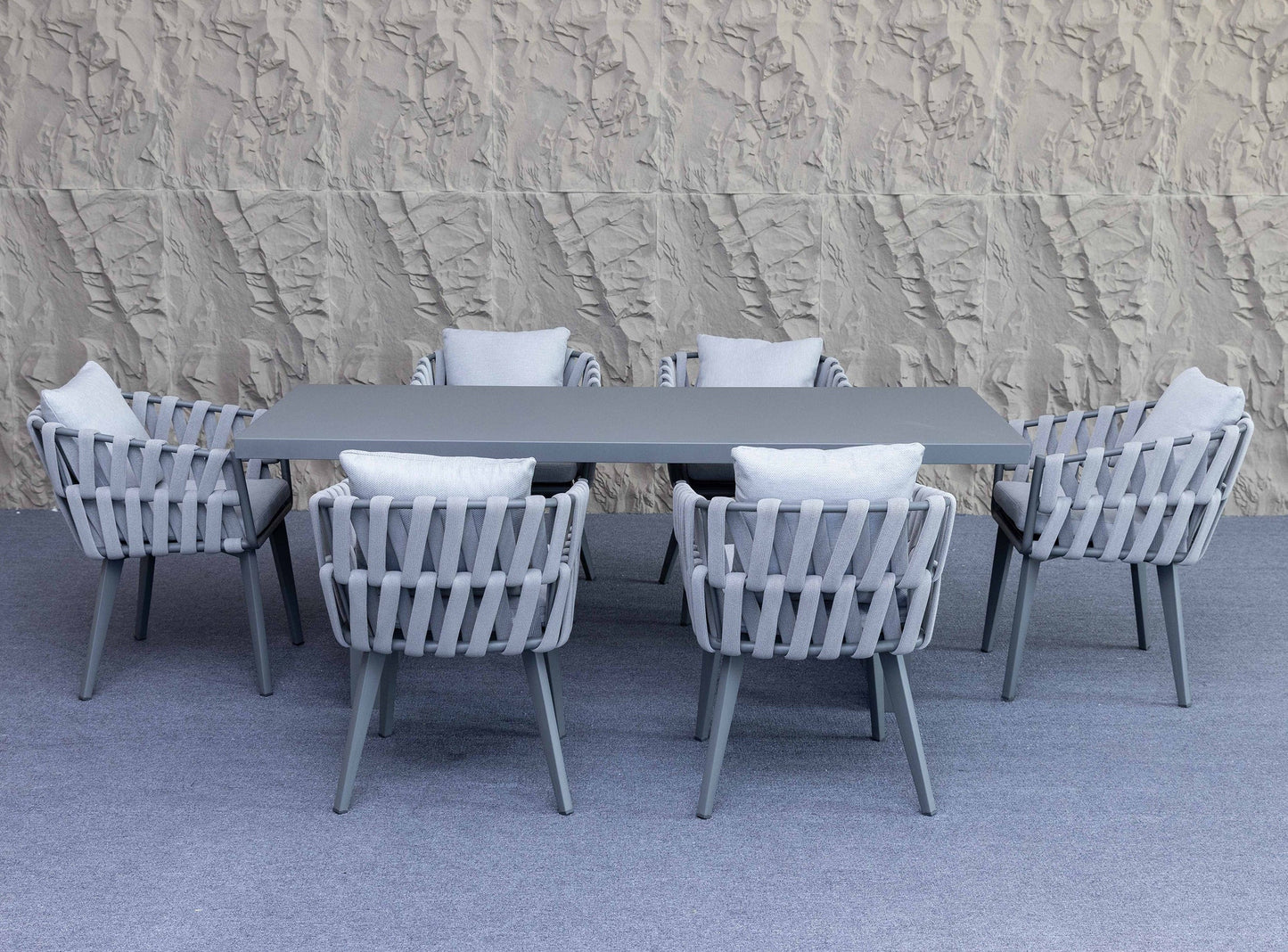 Ensemble de table à manger extérieur Bianca - 7 pièces