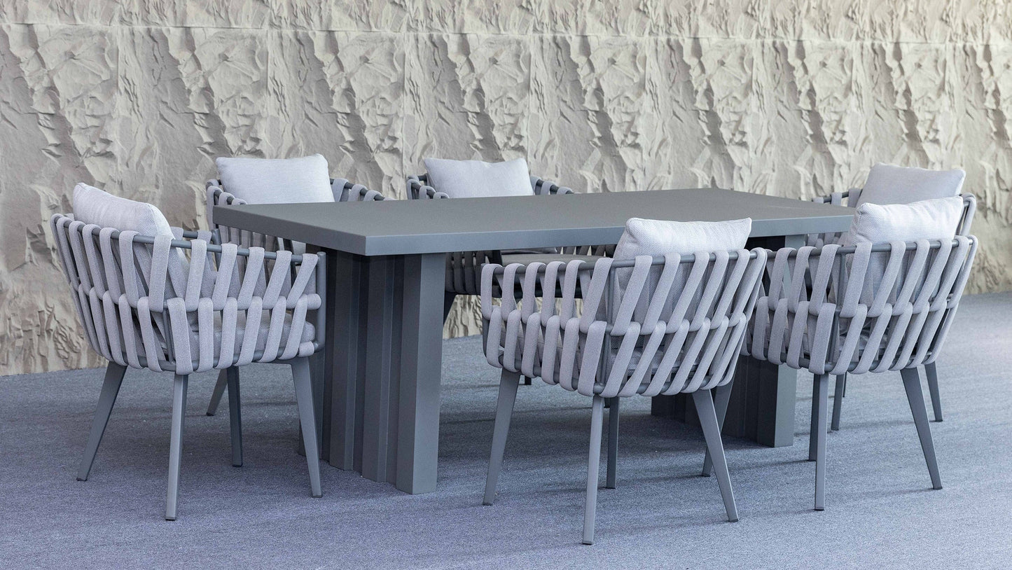 Ensemble de table à manger extérieur Bianca - 7 pièces