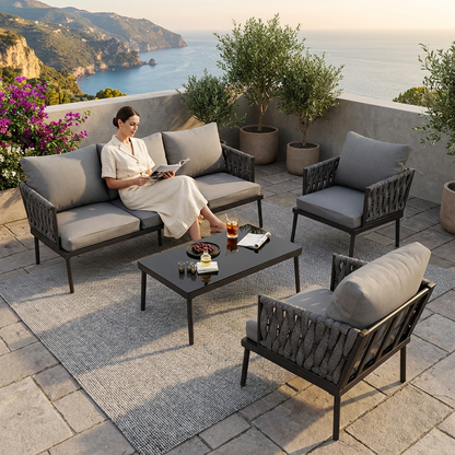 Sandpiper 2.0 Ensemble de canapé d'angle extérieur avec table basse - 5 places