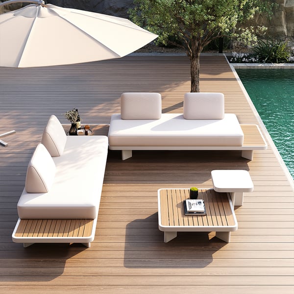 Ensemble lounge extérieur Laura 5 pièces – Sièges de patio élégants pour une détente ultime