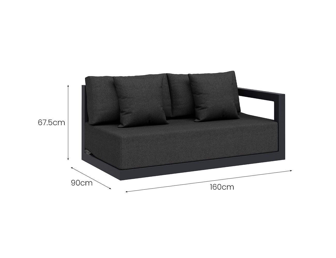 Ibis 2.0 Ensemble de canapé d'angle extérieur – Collection de salon de patio en 4 pièces