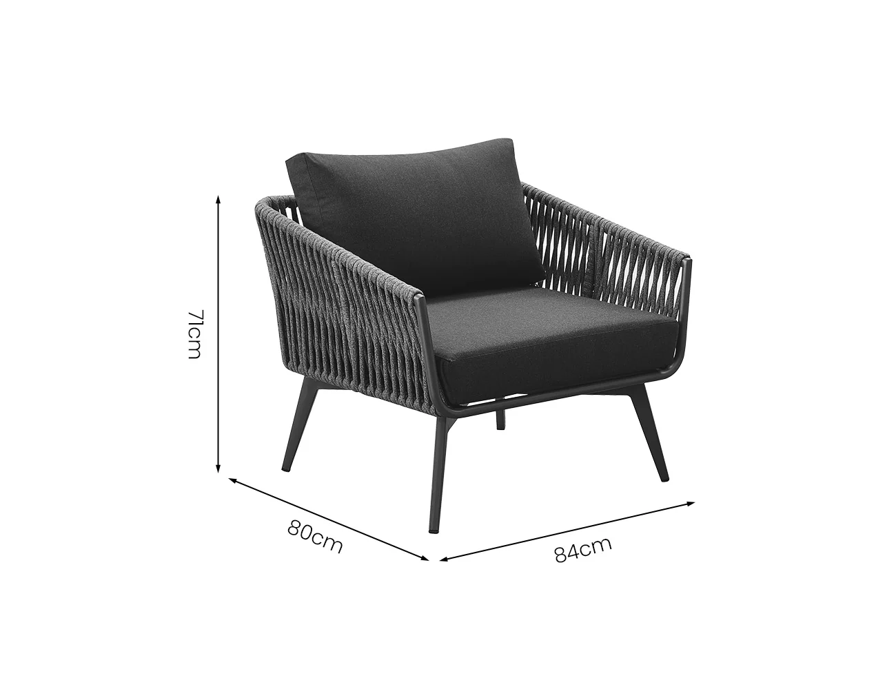 Kereru Ensemble de canapés d'extérieur en aluminium et corde – salon d'extérieur élégant et résistant aux intempéries