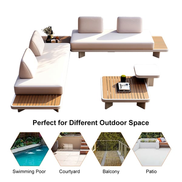 Ensemble lounge extérieur Laura 5 pièces – Sièges de patio élégants pour une détente ultime