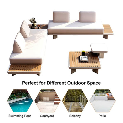 Ensemble lounge extérieur Laura 5 pièces – Sièges de patio élégants pour une détente ultime