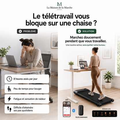 Smart Under Desk Treadmill for Home Office Treadmill with APP Remote Control LCD Screen Quiet Walking Jogging Exercise Machine