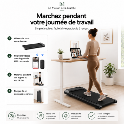 Smart Under Desk Treadmill for Home Office Treadmill with APP Remote Control LCD Screen Quiet Walking Jogging Exercise Machine