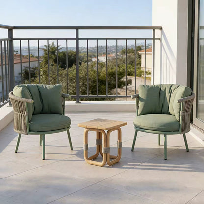 Canapé d'extérieur Capri pivotant en corde avec coussin épais de 12 cm