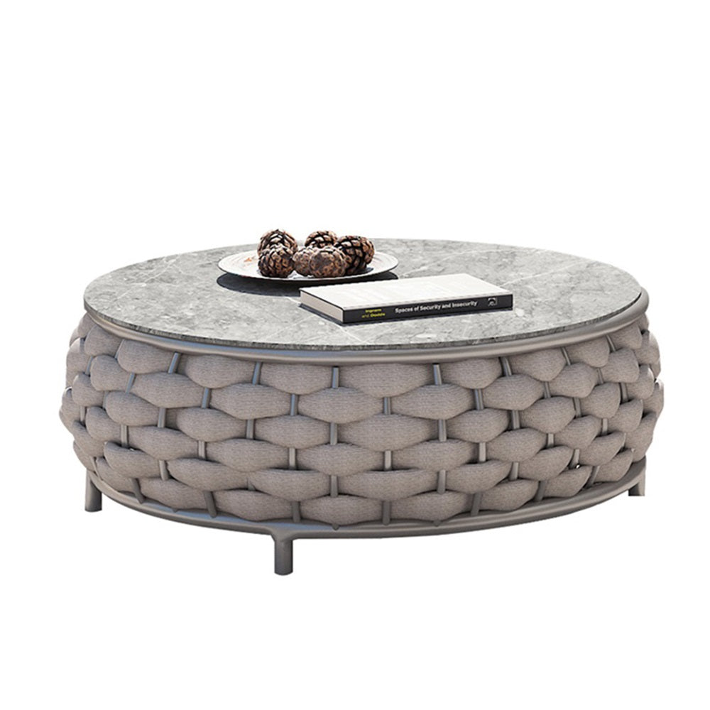 Ensemble de patio Alessia en corde tressée — mobilier d'extérieur élégant et résistant aux intempéries