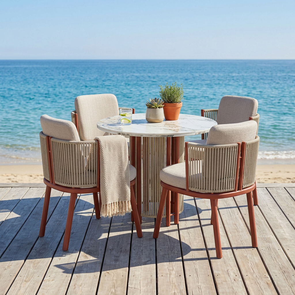 Capri Ensemble de salle à manger d'extérieur – Élégant, résistant aux intempéries pour terrasse