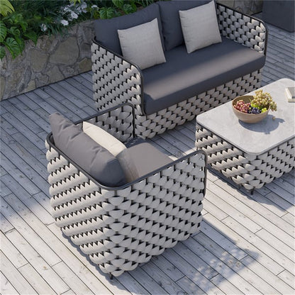 Sorrento ensemble de patio extérieur à 4 pièces – confort élégant et résistant aux intempéries pour votre espace extérieur